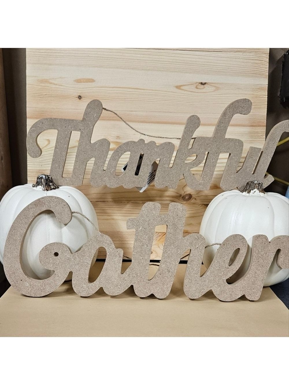 Rustic Thankful & Gather Craft Signs